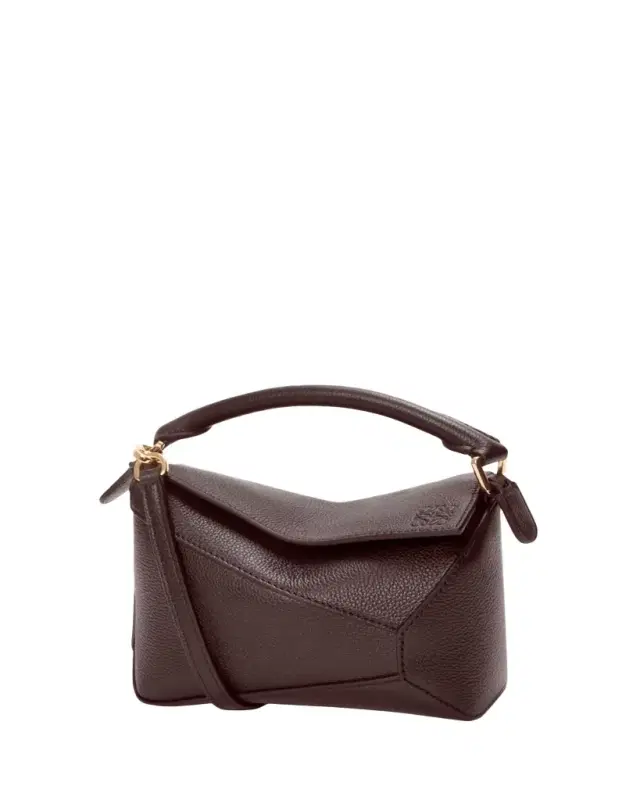 Puzzle Edge Mini Top-Handle Bag in Grain Leather