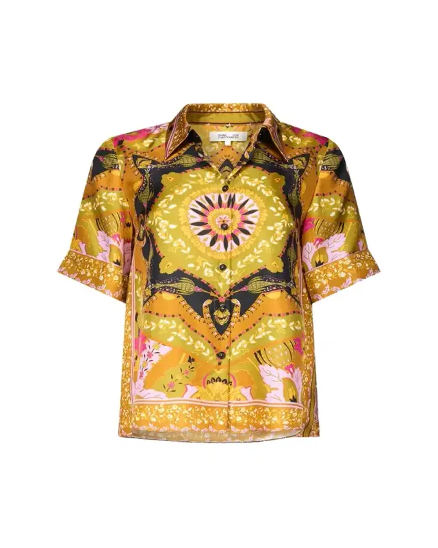 Diane von Furstenberg Alexa Floral-Print Silk Shirt