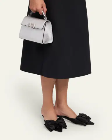 Valentino Garavani Mini Crystal VLogo Metallic Leather Top-Handle Bag | Thumbnail 2 Valentino Garavani Mini Crystal VLogo Metallic Leather Top-Handle Bag | Thumbnail 2