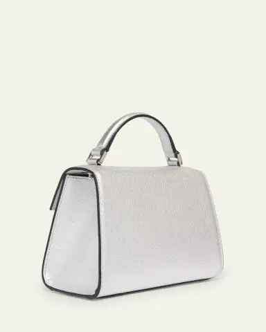 Valentino Garavani Mini Crystal VLogo Metallic Leather Top-Handle Bag | Thumbnail 3 Valentino Garavani Mini Crystal VLogo Metallic Leather Top-Handle Bag | Thumbnail 3