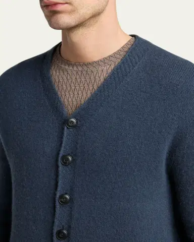 Giorgio Armani Men's Cashmere Button-Front Cardigan | Thumbnail 4