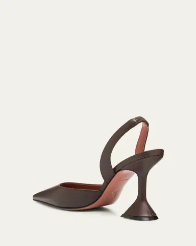 Amina Muaddi 95mm Holli Leather Slingback Pumps | Thumbnail 2 Amina Muaddi 95mm Holli Leather Slingback Pumps | Thumbnail 2