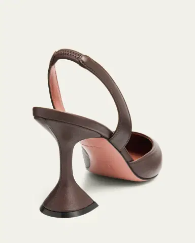 Amina Muaddi 95mm Holli Leather Slingback Pumps | Thumbnail 3 Amina Muaddi 95mm Holli Leather Slingback Pumps | Thumbnail 3