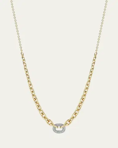 WALTERS FAITH Morrell Graduated Link Necklace with Single Diamond Link | Thumbnail 3 WALTERS FAITH Morrell Graduated Link Necklace with Single Diamond Link | Thumbnail 3