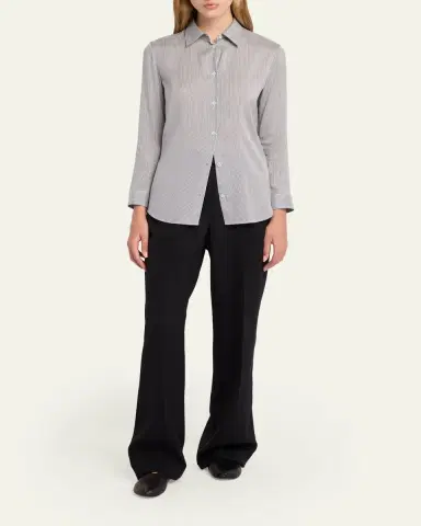 The Row Petra Striped Silk Poplin Button-Down Shirt | Thumbnail 2
