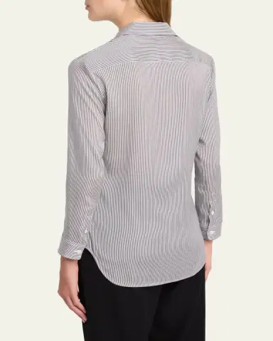 The Row Petra Striped Silk Poplin Button-Down Shirt | Thumbnail 3