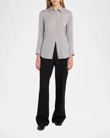 The Row Petra Striped Silk Poplin Button-Down Shirt | Thumbnail 6