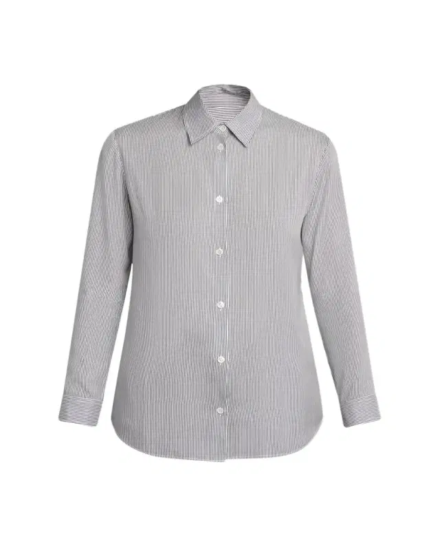 Petra Striped Silk Poplin Button-Down Shirt Petra Striped Silk Poplin Button-Down Shirt