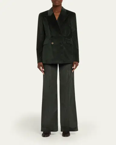 Gabriela Hearst Angela Corduroy Double-Breasted Blazer Jacket | Thumbnail 2