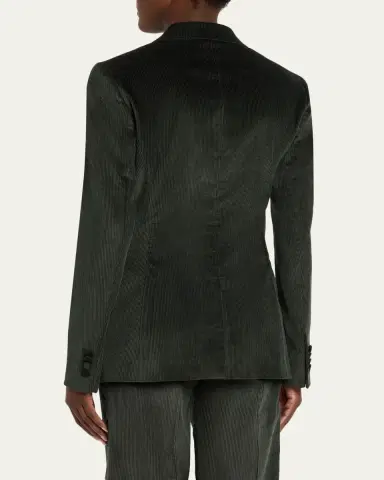 Gabriela Hearst Angela Corduroy Double-Breasted Blazer Jacket | Thumbnail 3