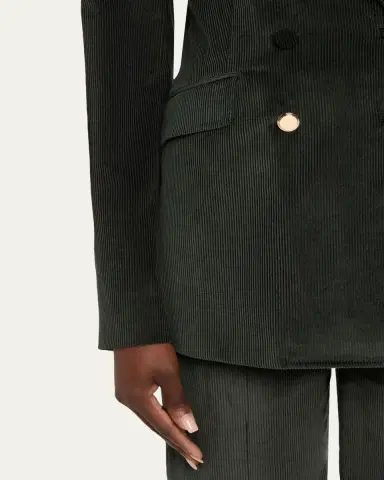 Gabriela Hearst Angela Corduroy Double-Breasted Blazer Jacket | Thumbnail 5