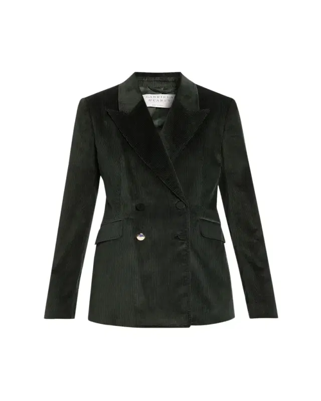 Gabriela Hearst Angela Corduroy Double-Breasted Blazer Jacket