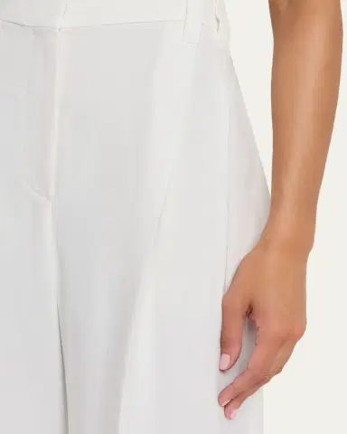 Brunello Cucinelli Monili-Trim Linen Gabardine Wide-Leg Pants | Thumbnail 5