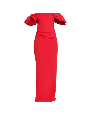 Chiara Boni La Petite Robe Bunjirai Off-Shoulder Bow Column Gown | Thumbnail 1 Chiara Boni La Petite Robe Bunjirai Off-Shoulder Bow Column Gown | Thumbnail 1