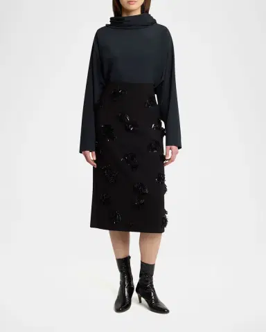 Proenza Schouler Moira Embroidered Compact Crepe Skirt | Thumbnail 6 Proenza Schouler Moira Embroidered Compact Crepe Skirt | Thumbnail 6