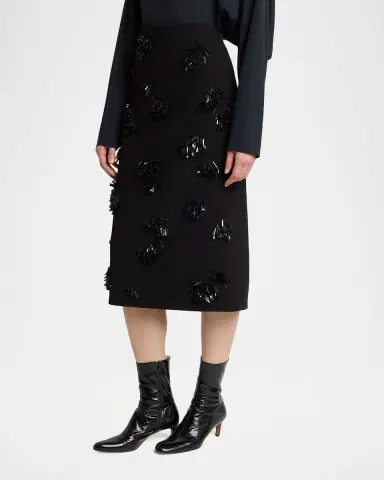 Proenza Schouler Moira Embroidered Compact Crepe Skirt | Thumbnail 8 Proenza Schouler Moira Embroidered Compact Crepe Skirt | Thumbnail 8
