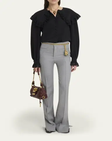 Chloé Roscini Lace-Trim Silk Blouse | Thumbnail 2