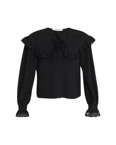 Chloé Roscini Lace-Trim Silk Blouse | Thumbnail 1