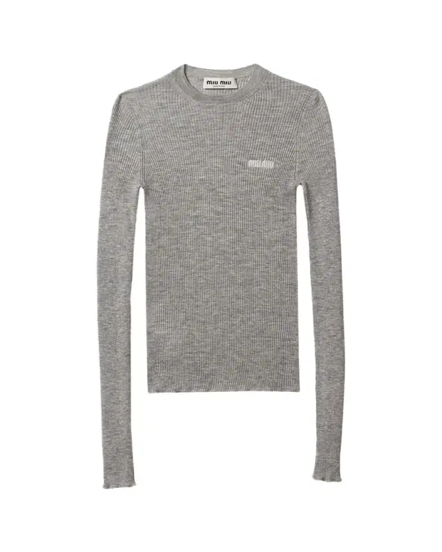 Cashmere-Silk Rib Crewneck Sweater
