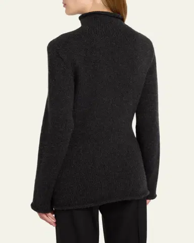 The Row Mariam Mock-Neck Cashmere Sweater | Thumbnail 3 The Row Mariam Mock-Neck Cashmere Sweater | Thumbnail 3