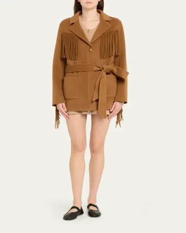 LoveShackFancy Maebella Fringe-Trim Jacket | Thumbnail 2 LoveShackFancy Maebella Fringe-Trim Jacket | Thumbnail 2