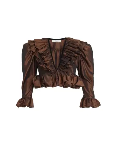 Chloé Ruffle-Trim Cropped Blouse | Thumbnail 1 Chloé Ruffle-Trim Cropped Blouse | Thumbnail 1