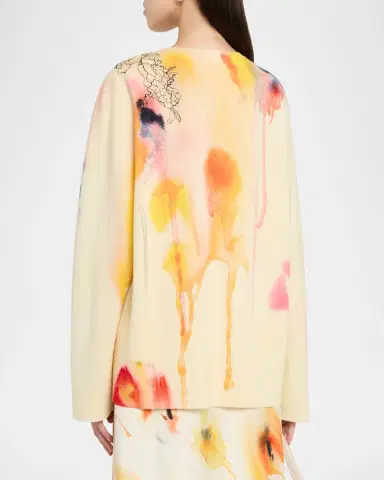 Jason Wu Collection Watercolor Floral Lace Applique Wool Sweater | Thumbnail 7 Jason Wu Collection Watercolor Floral Lace Applique Wool Sweater | Thumbnail 7