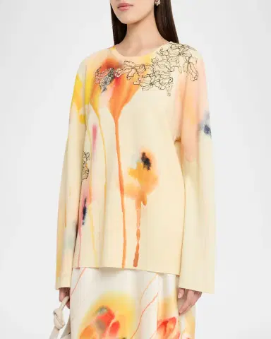 Jason Wu Collection Watercolor Floral Lace Applique Wool Sweater | Thumbnail 8 Jason Wu Collection Watercolor Floral Lace Applique Wool Sweater | Thumbnail 8