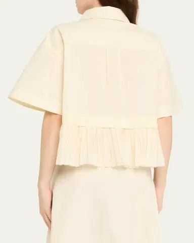 Sea Solene Pleated Combo Button-Front Shirt | Thumbnail 3 Sea Solene Pleated Combo Button-Front Shirt | Thumbnail 3
