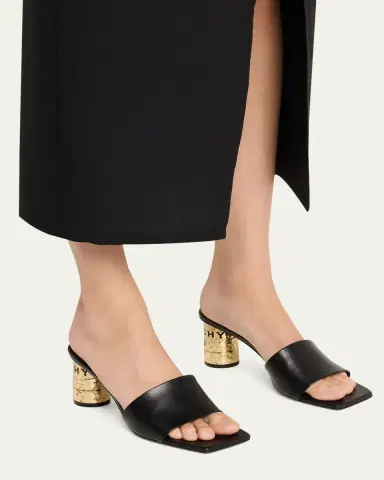 Givenchy 65mm Logo Heel Leather Mule Sandals | Thumbnail 2 Givenchy 65mm Logo Heel Leather Mule Sandals | Thumbnail 2