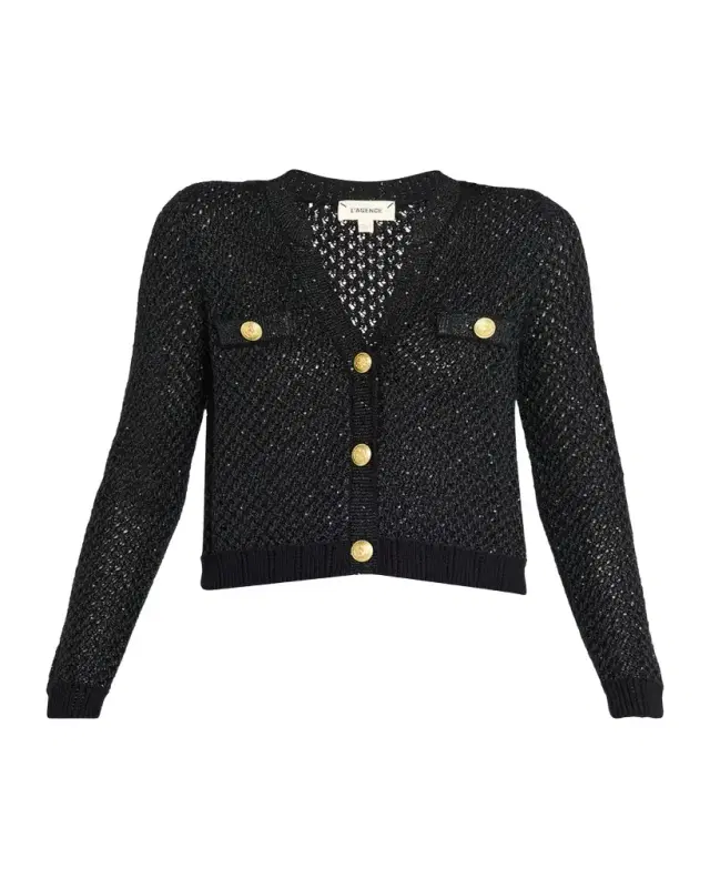 Blanca Sequined Cropped Cardigan