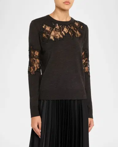 Jason Wu Collection Lace-Inset Merino Wool Sweater | Thumbnail 17 Jason Wu Collection Lace-Inset Merino Wool Sweater | Thumbnail 17