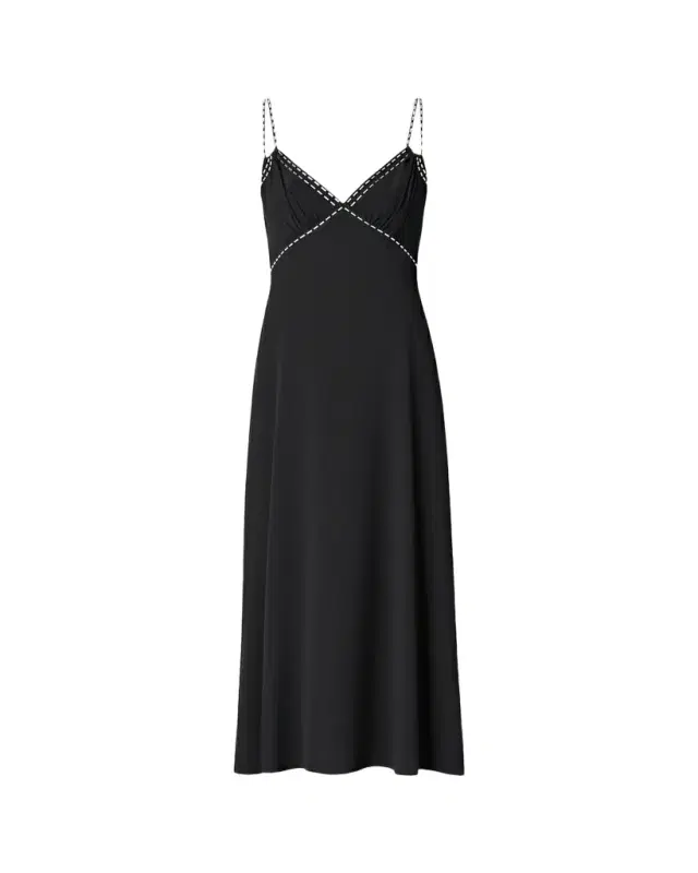 Diane von Furstenberg Iris Glass-Embellished Empire Silk Midi Dress