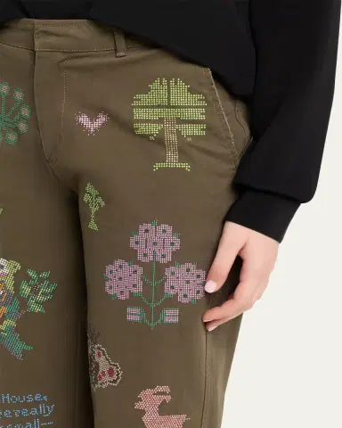 Libertine Needlepoint Embellished Slim-Leg Ankle Chino Pants | Thumbnail 9 Libertine Needlepoint Embellished Slim-Leg Ankle Chino Pants | Thumbnail 9
