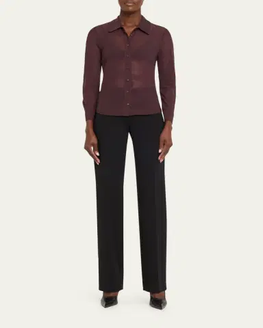 L'Agence Indiana Fitted Mesh Blouse | Thumbnail 2