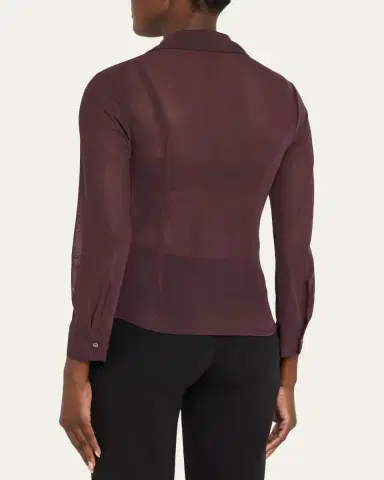L'Agence Indiana Fitted Mesh Blouse | Thumbnail 3