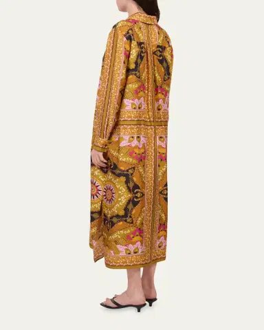 Diane von Furstenberg Carrie Floral-Print Silk Midi Shirtdress | Thumbnail 3