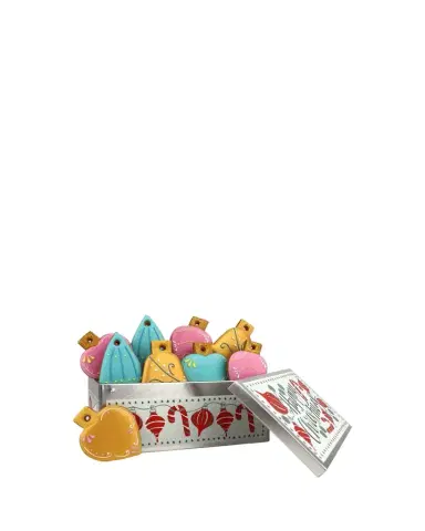 Biscuiteers Christmas Decorations Iced Gingerbread Biscuit Tin, 9 Count | Thumbnail 1