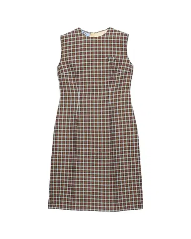Prada Check Georgette Sleeveless Midi Dress | Thumbnail 1