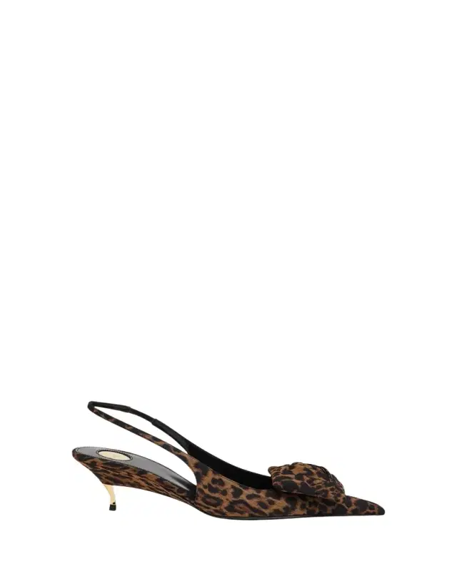 Dakota Rose Leopard Satin Slingback Pumps