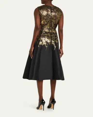 Adam Lippes Eloise Floral Brocade Sleeveless Fit & Flare Dress | Thumbnail 3