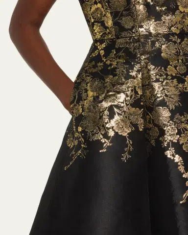 Adam Lippes Eloise Floral Brocade Sleeveless Fit & Flare Dress | Thumbnail 5