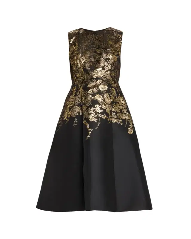 Eloise Floral Brocade Sleeveless Fit & Flare Dress