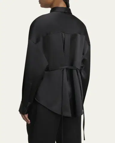 Proenza Schouler White Label Caroline Button-Front Crepe Shirt | Thumbnail 3 Proenza Schouler White Label Caroline Button-Front Crepe Shirt | Thumbnail 3