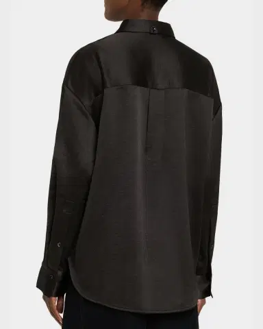 Proenza Schouler White Label Caroline Button-Front Crepe Shirt | Thumbnail 7 Proenza Schouler White Label Caroline Button-Front Crepe Shirt | Thumbnail 7