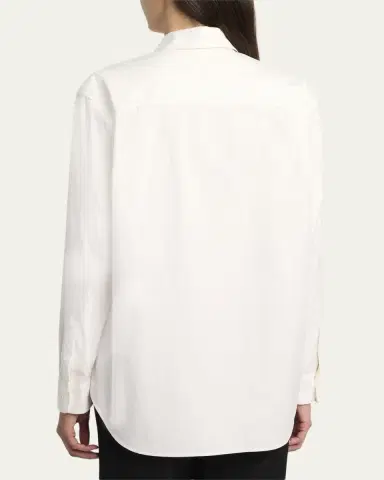 The Row Gavina Cotton Poplin Button-Down Shirt | Thumbnail 3 The Row Gavina Cotton Poplin Button-Down Shirt | Thumbnail 3