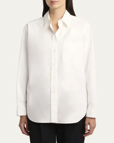 The Row Gavina Cotton Poplin Button-Down Shirt | Thumbnail 4 The Row Gavina Cotton Poplin Button-Down Shirt | Thumbnail 4