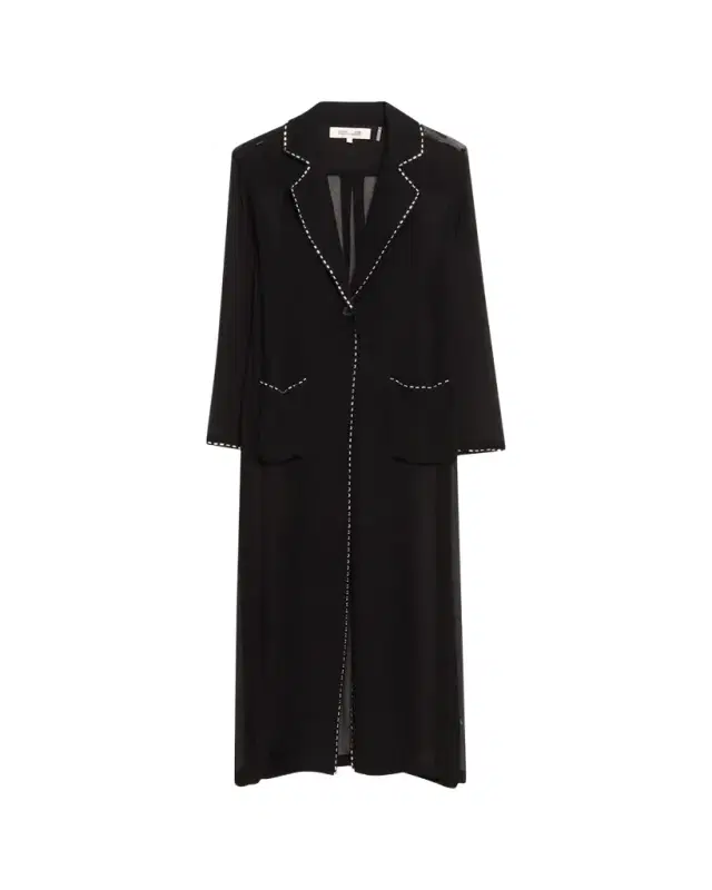 Diane von Furstenberg Vesper Crystal-Trim Chiffon Duster