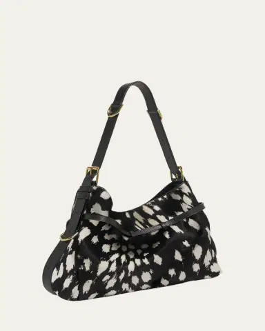 Givenchy Voyou Medium Snow Leopard-Print Calf Hair Shoulder Bag | Thumbnail 3 Givenchy Voyou Medium Snow Leopard-Print Calf Hair Shoulder Bag | Thumbnail 3