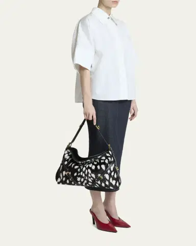 Givenchy Voyou Medium Snow Leopard-Print Calf Hair Shoulder Bag | Thumbnail 5 Givenchy Voyou Medium Snow Leopard-Print Calf Hair Shoulder Bag | Thumbnail 5